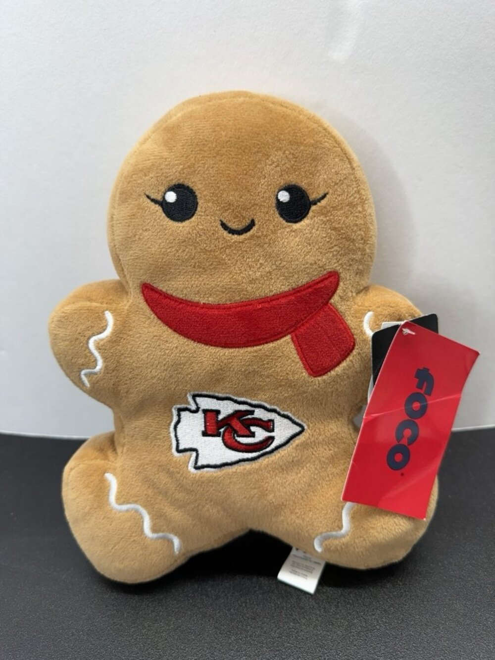 NFL Kansas City Chiefs 10" Plush Stuffed Toy Gingerbread Man FOCO With Tags